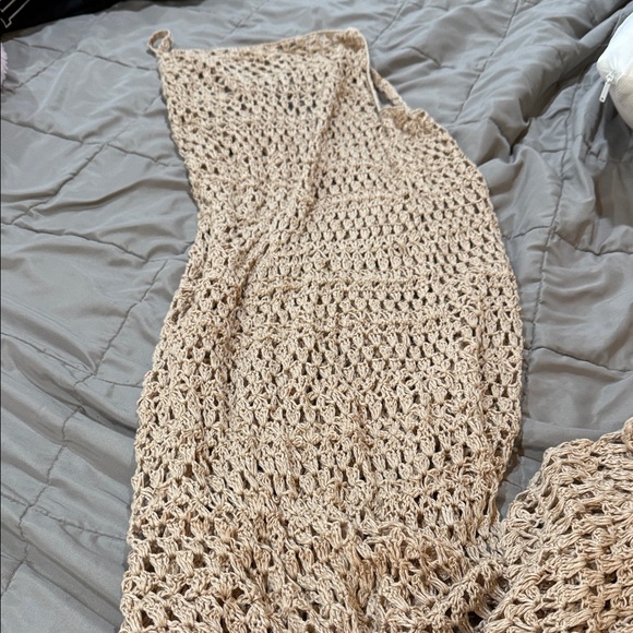 Flook Other - Beige Crochet Knit dress by Flook size medium